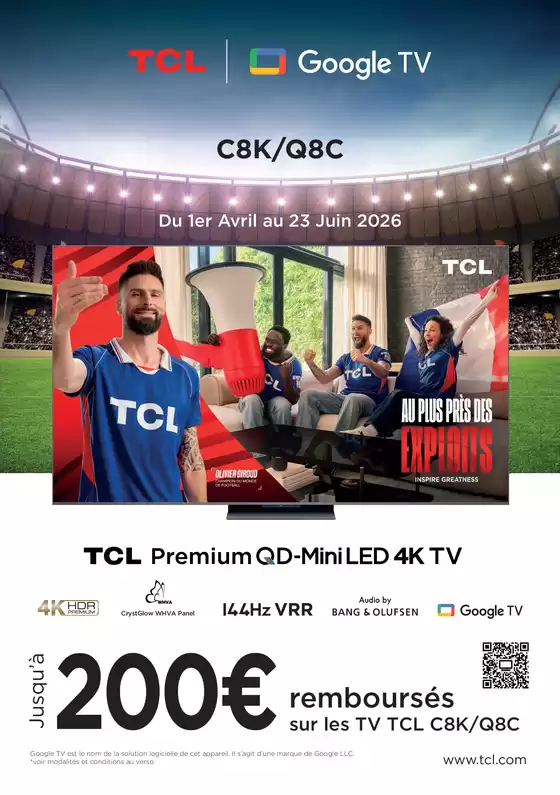 Catalogue MDA à Louviers | TCL ODR C8K Q8C 4 | 2026-04-01T00:00:00.000Z - 2026-06-23T00:00:00.000Z