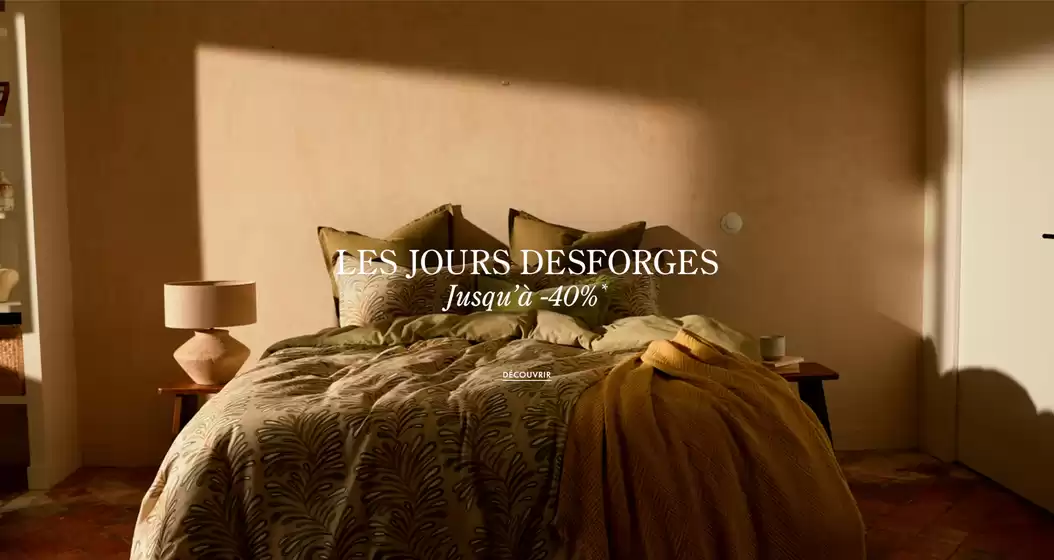 Catalogue Olivier Desforges à Reims | Offre du moment | Les jours Desforges Jusqu'à - 40% | 2026-04-01T00:00:00.000Z - 2026-04-19T00:00:00.000Z