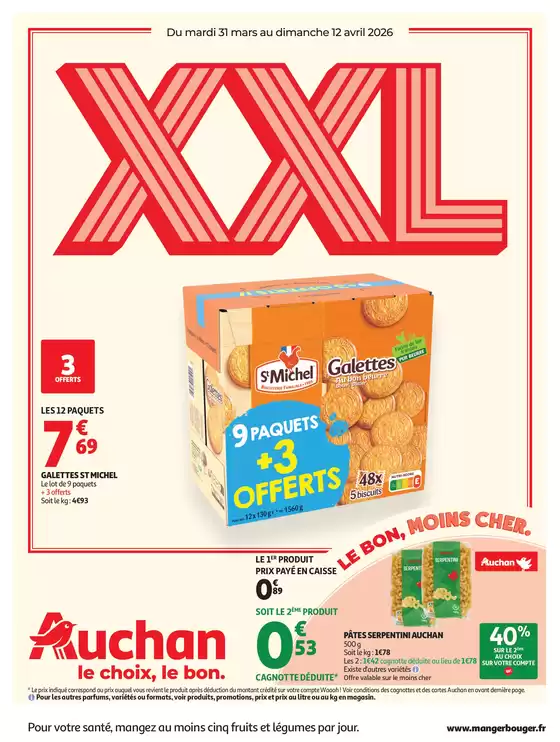 Catalogue Auchan Hypermarché à L'Isle-sur-le-Doubs | Promos XXL | 2026-04-01T00:00:00.000Z - 2026-04-12T00:00:00.000Z