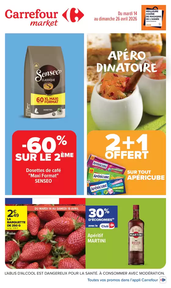 Catalogue Carrefour Market à Aubagne | APÉRO DINATOIRE | 2026-04-14T00:00:00.000Z - 2026-04-26T00:00:00.000Z