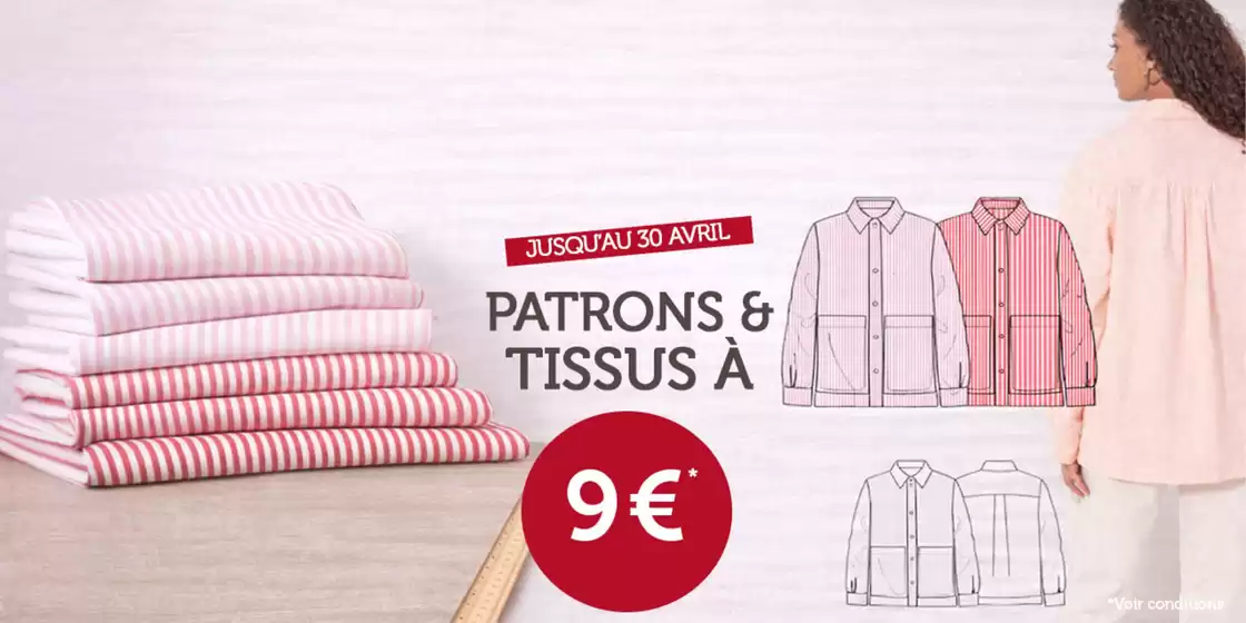 Catalogue Mondial Tissus à Ferney-Voltaire | Tissus et patrons à 9 € | 2026-04-03T00:00:00.000Z - 2026-04-30T00:00:00.000Z