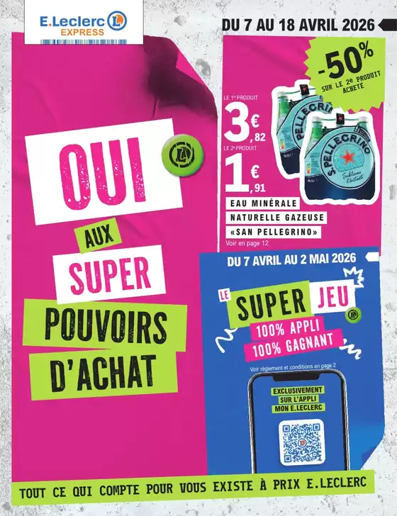 Catalogue E.Leclerc à Villars-sous-Dampjoux | EVENEMENT 4 - EXPRESS | 2026-04-07T00:00:00.000Z - 2026-05-02T00:00:00.000Z