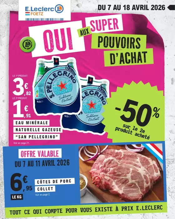 Catalogue E.Leclerc à Villars-sous-Dampjoux | Oui aux super pouvoirs d'achat | 2026-04-07T00:00:00.000Z - 2026-04-18T00:00:00.000Z