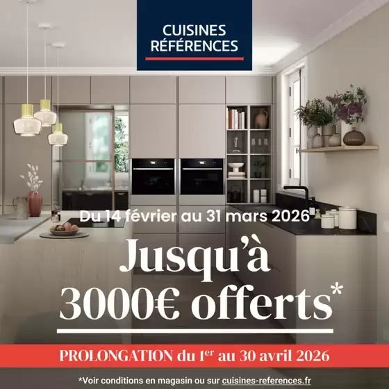 Catalogue Cuisines Références | PROLONGATIONS - Jusqu'à 3000€ offerts | 2026-04-08T00:00:00.000Z - 2026-04-30T00:00:00.000Z