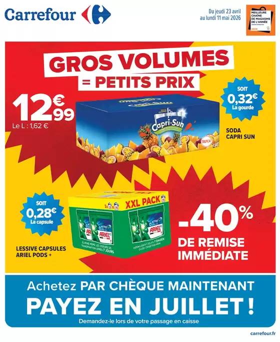 Catalogue Carrefour Drive à Épinal | GROS VOLUMES 2 | 2026-04-23T00:00:00.000Z - 2026-05-11T00:00:00.000Z