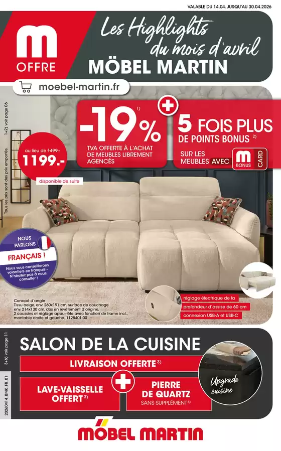 Catalogue Möbel Martin à Bastia | Möbel Martin: Offres hebdomadaires | 2026-04-14T00:00:00.000Z - 2026-04-30T00:00:00.000Z