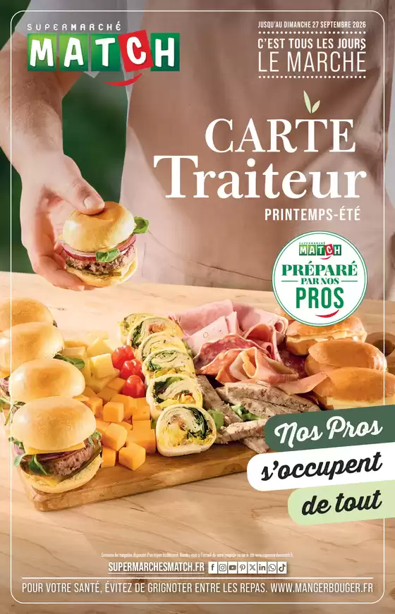 Catalogue Supermarché Match | CARTE Traiteur | 2026-04-10T00:00:00.000Z - 2026-09-27T00:00:00.000Z