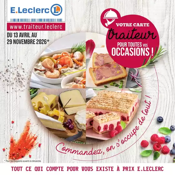 Catalogue E.Leclerc Express | CARTE TRAITEUR PERMANENTE | 2026-04-13T00:00:00.000Z - 2026-11-29T00:00:00.000Z