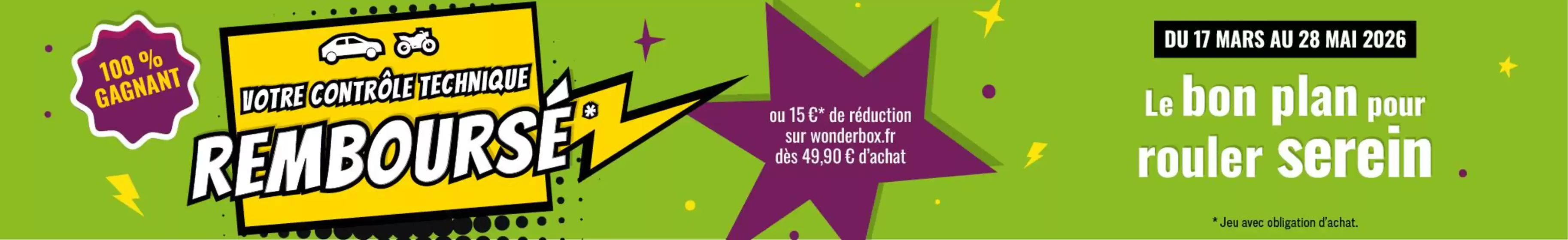 Catalogue Dekra Norisko à Villers-devant-Mouzon | - 15€ de réduction sur Wonderbox. | 2026-04-14T00:00:00.000Z - 2026-05-28T00:00:00.000Z