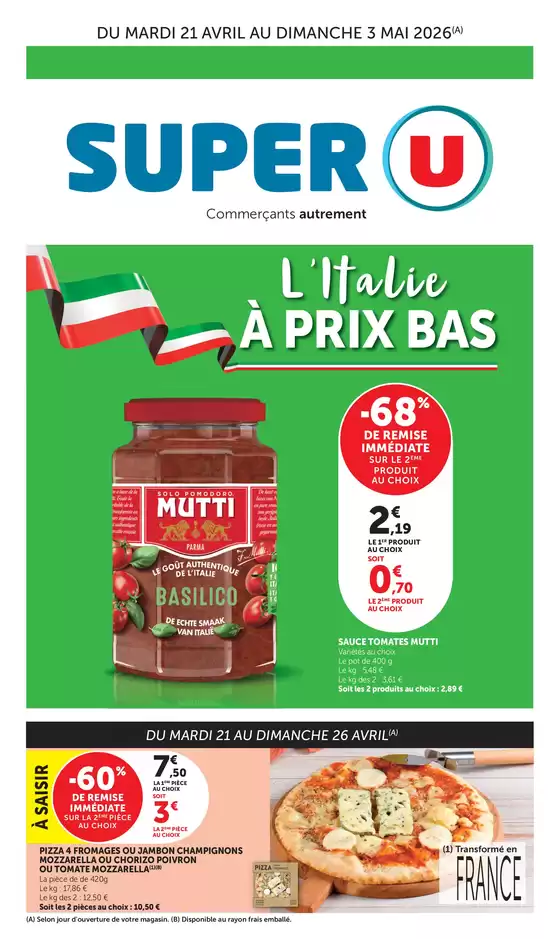 Catalogue Super U à Ettendorf | Spécial Italie | 2026-04-21T00:00:00.000Z - 2026-05-03T00:00:00.000Z