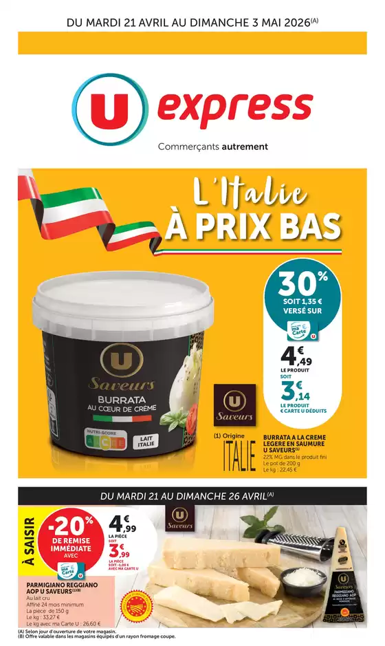 Catalogue U Express à Ettendorf | Spécial Italie | 2026-04-21T00:00:00.000Z - 2026-05-03T00:00:00.000Z