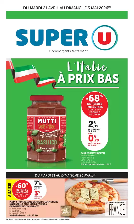 Catalogue Super U à  | Spécial Italie | 2026-04-21T00:00:00.000Z - 2026-05-03T00:00:00.000Z