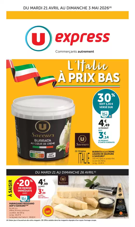 Catalogue U Express à  | Spécial Italie | 2026-04-21T00:00:00.000Z - 2026-05-03T00:00:00.000Z