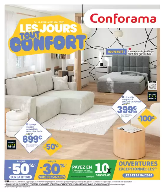 Catalogue Conforama à Versailles | Les jours tout confort | 2026-04-17T00:00:00.000Z - 2026-05-18T00:00:00.000Z
