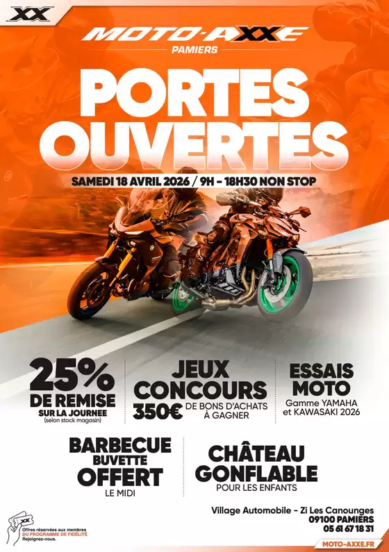 Catalogue Moto-Axxe à Friaucourt | Retrouvez tous vos magasins en animations ce week-end ! | 2026-04-17T00:00:00.000Z - 2026-04-19T00:00:00.000Z