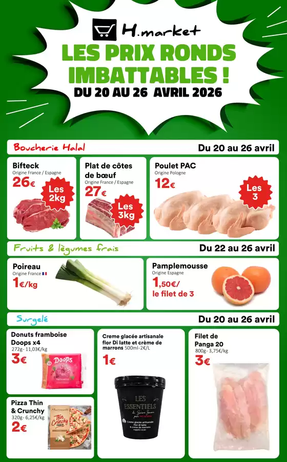 Catalogue Hmarket à Honguemare-Guenouville | Promo Prix Ronds S17 | 2026-04-20T00:00:00.000Z - 2026-04-26T00:00:00.000Z