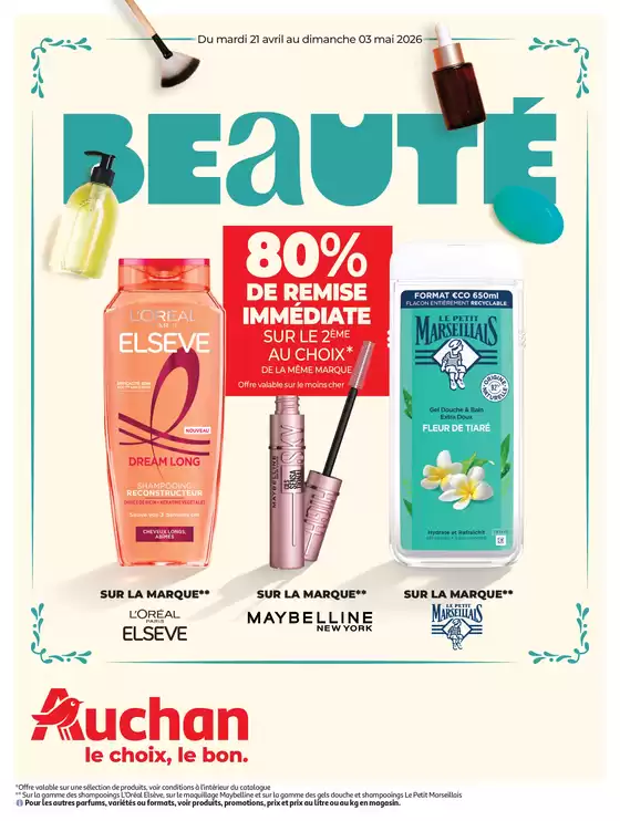 Catalogue Auchan Hypermarché | Promos, beauté | 2026-04-21T00:00:00.000Z - 2026-05-03T00:00:00.000Z