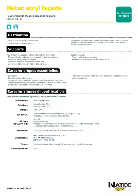 Catalogue Zolpan | Natec Acryl Fa25C325A7ade fiche technique | 2026-04-22T00:00:00.000Z - 2026-05-22T00:00:00.000Z