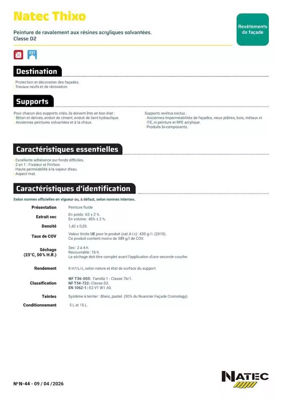 Catalogue Zolpan | Natec Thixo fiche technique | 2026-04-22T00:00:00.000Z - 2026-05-22T00:00:00.000Z