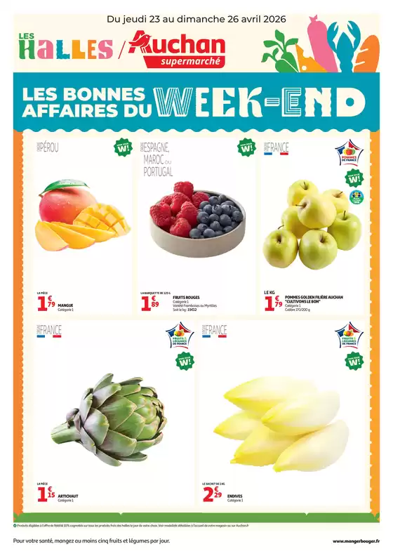 Catalogue Auchan Supermarché | Les bons plans du week-end dans votre super ! | 2026-04-23T00:00:00.000Z - 2026-04-26T00:00:00.000Z