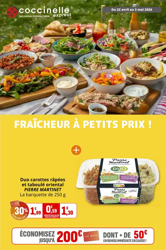 Catalogue Coccinelle Express à Marseillette | FRAÎCHEUR À PETITS PRIX ! | 2026-04-22T00:00:00.000Z - 2026-05-03T00:00:00.000Z
