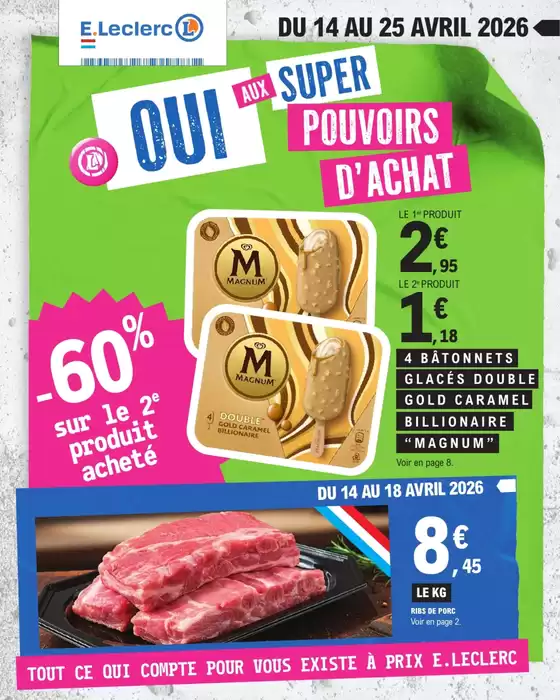 Catalogue E.Leclerc | Oui aux super pouvoirs d'achat | 2026-04-14T00:00:00.000Z - 2026-04-25T00:00:00.000Z
