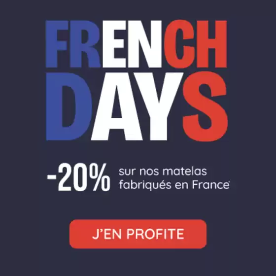 Catalogue Maison de la Literie | French Days : -20% sur les matelas | 2026-04-24T00:00:00.000Z - 2026-05-17T00:00:00.000Z