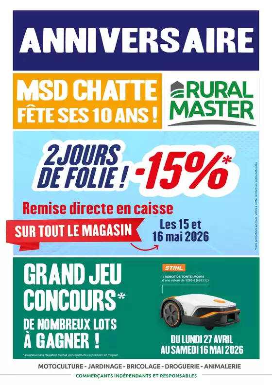 Catalogue Rural Master | ANNIVERSAIRE | 2026-04-27T00:00:00.000Z - 2026-05-16T00:00:00.000Z