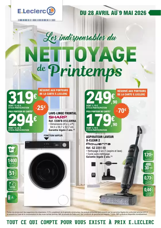 Catalogue E.Leclerc | NETTOYAGE DE PRINTEMPS | 2026-04-28T00:00:00.000Z - 2026-05-09T00:00:00.000Z
