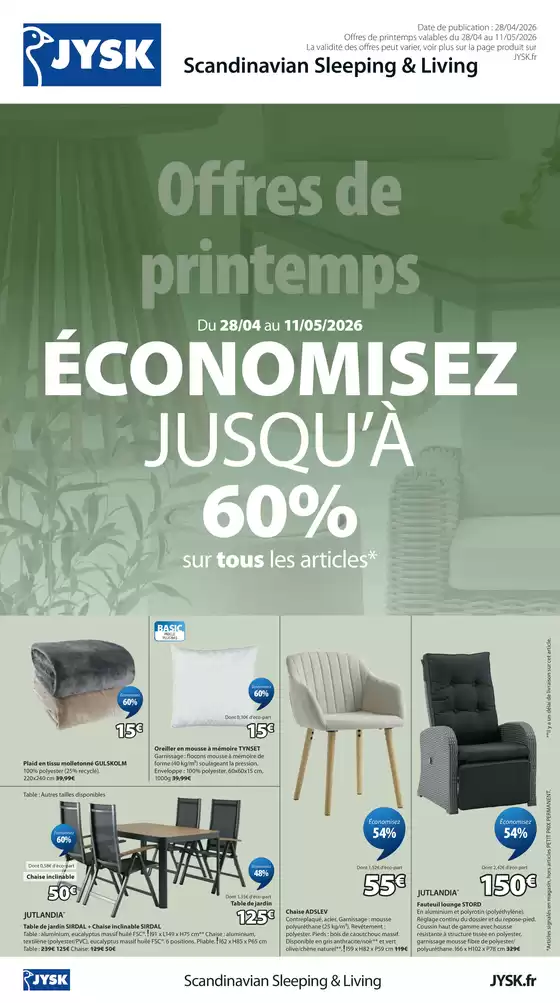 Catalogue JYSK à Coulonces (Calvados) | Offres de printemps | 2026-04-28T00:00:00.000Z - 2026-05-11T00:00:00.000Z