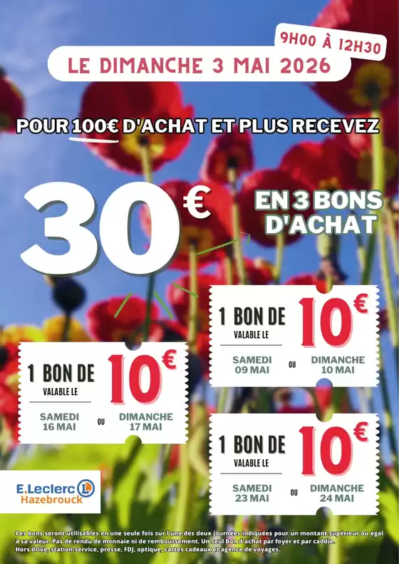 Catalogue E.Leclerc | Bons dachat 3 mai | 2026-05-03T00:00:00.000Z - 2026-05-24T00:00:00.000Z