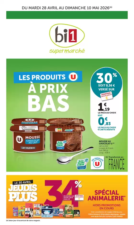 Catalogue Bi1 | Les Produits U À Prix Bas | 2026-04-28T00:00:00.000Z - 2026-05-10T00:00:00.000Z