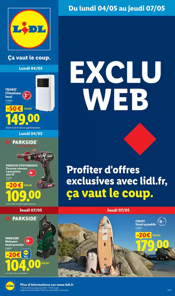 Catalogue Lidl à Matignon | Les Exclu Web de la semaine | 2026-05-04T00:00:00.000Z - 2026-05-07T00:00:00.000Z