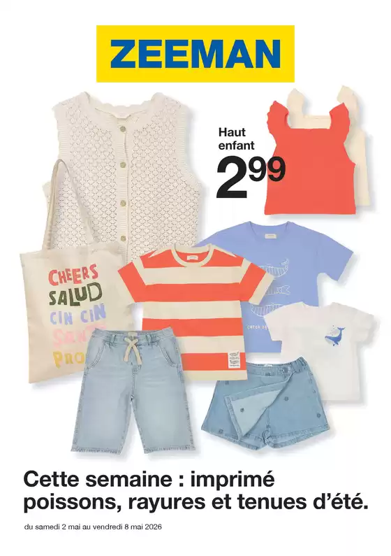 Catalogue Zeeman | Cette semaine : imprimé poissons, rayures et tenues d’été. | 2026-05-04T00:00:00.000Z - 2026-05-08T00:00:00.000Z