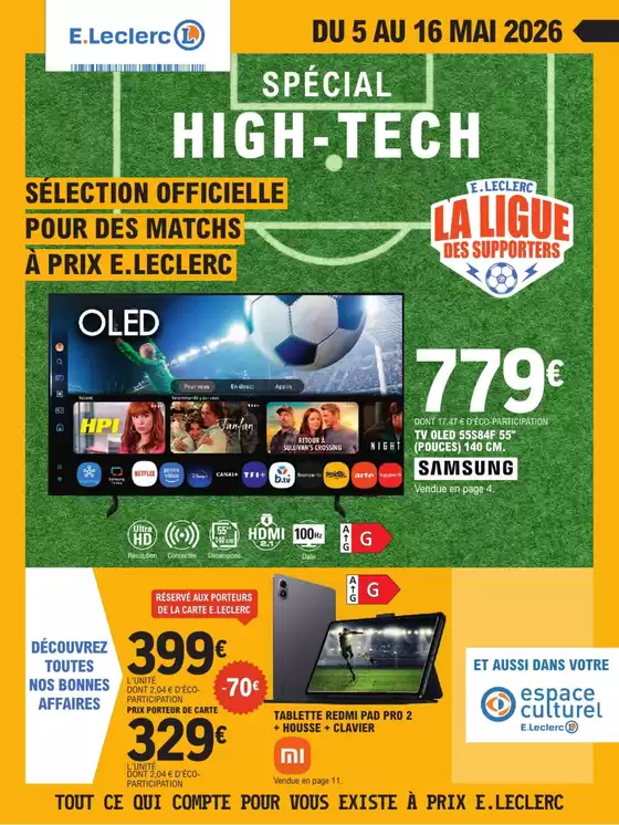 Catalogue E.Leclerc à Marckolsheim | HIGH-TECH COUPE DU MONDE | 2026-05-05T00:00:00.000Z - 2026-05-16T00:00:00.000Z