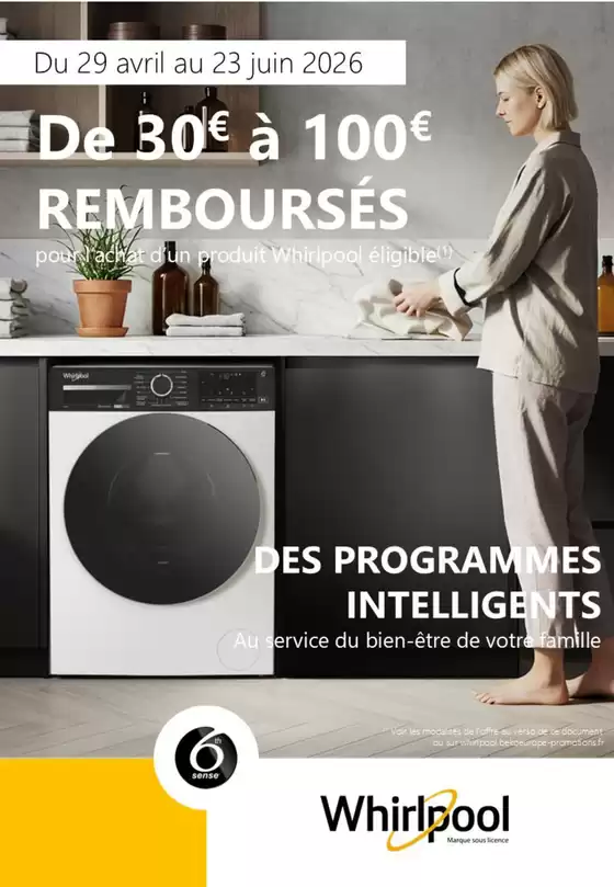 Catalogue Boulanger à Saint-Maur-des-Fossés | OFFRE Whirlpool : jusqu'à 80€ remboursés ! | 2026-05-04T00:00:00.000Z - 2026-06-23T00:00:00.000Z