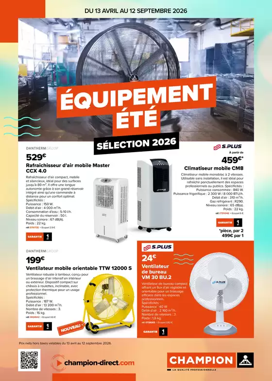 Catalogue Champion Direct à Morosaglia | Équipement Été - Sélection 2026 | 2026-05-06T00:00:00.000Z - 2026-09-12T00:00:00.000Z