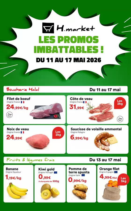 Catalogue Hmarket à La Courtine | Promo Hmarket S20 - 11 au 17 mai | 2026-05-11T00:00:00.000Z - 2026-05-17T00:00:00.000Z