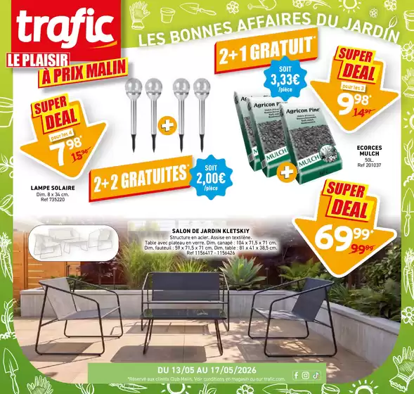 Catalogue Trafic à Lézan | Le plaisir à prix malin | 2026-05-12T00:00:00.000Z - 2026-05-17T00:00:00.000Z