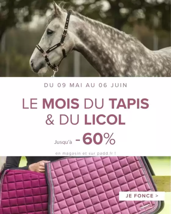 Catalogue Padd |  Mois du tapis & licol | 2026-05-13T00:00:00.000Z - 2026-06-06T00:00:00.000Z