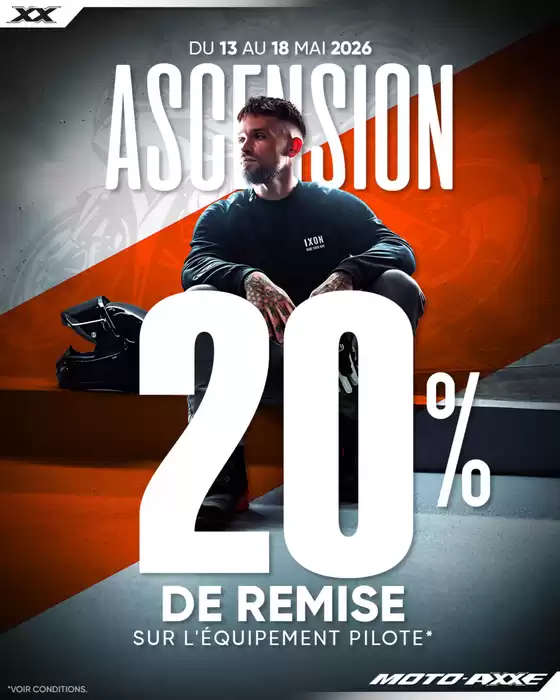 Catalogue Moto-Axxe à Lestrem | Casques, vestes, gants, bottes… ne laissez rien au hasard quand il s'agit de votre sécurité et de votre confort ! | 2026-05-13T00:00:00.000Z - 2026-05-18T00:00:00.000Z