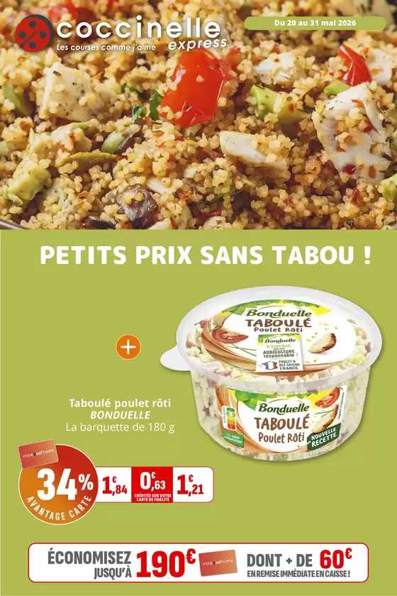 Catalogue Coccinelle Express | PETITS PRIX SANS TABOU ! | 2026-05-20T00:00:00.000Z - 2026-05-31T00:00:00.000Z