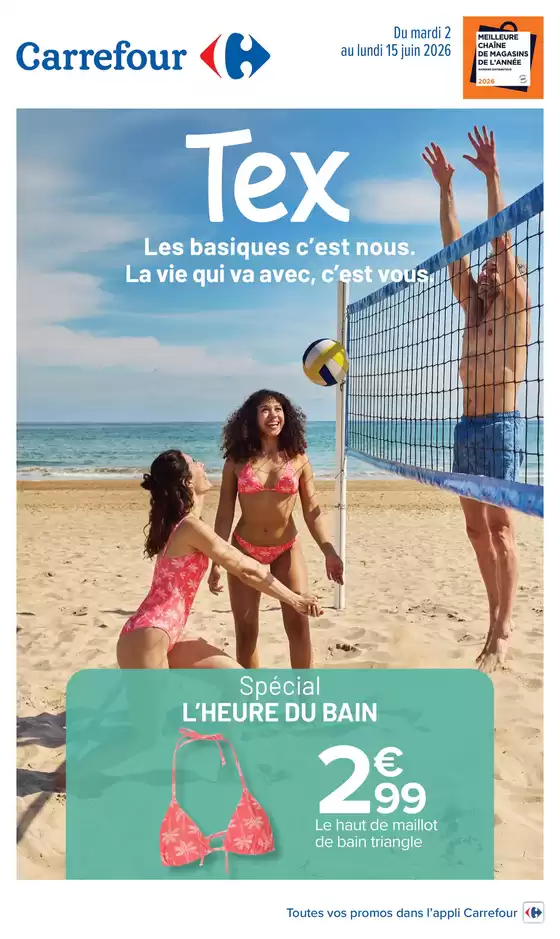 Catalogue Carrefour | TEXTILE ETE ET AUTOUR DU BAIN | 2026-06-02T00:00:00.000Z - 2026-06-15T00:00:00.000Z