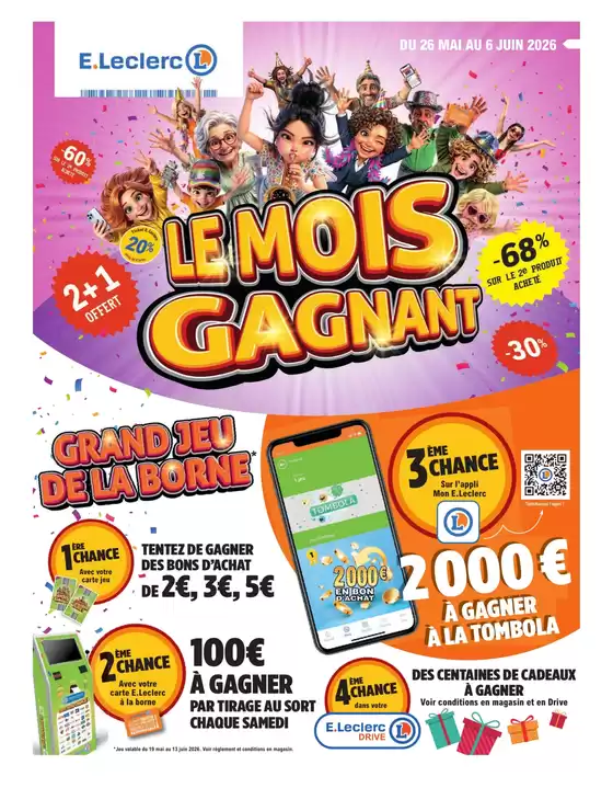 Catalogue E.Leclerc | LE MOIS GAGNANT 2 | 2026-05-26T00:00:00.000Z - 2026-06-13T00:00:00.000Z