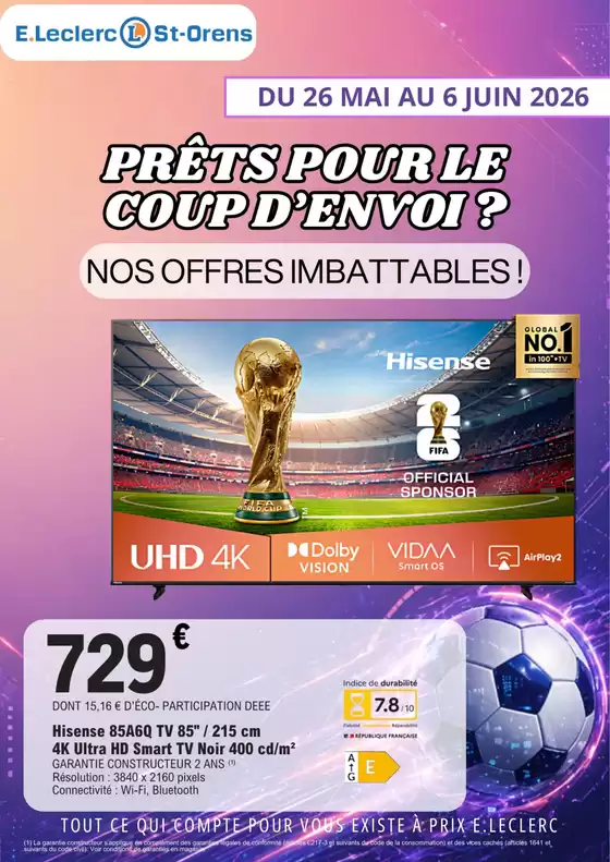 Catalogue E.Leclerc | PRETS POUR LE COUP DENVOI? NOS OFFRES IMBATTABLES | 2026-05-26T00:00:00.000Z - 2026-06-06T00:00:00.000Z