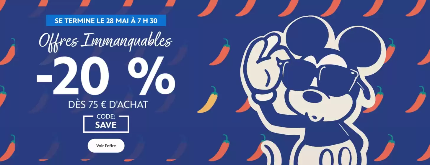 Catalogue Disney | Offres Immanquables -20% | 2026-05-26T00:00:00.000Z - 2026-05-28T00:00:00.000Z