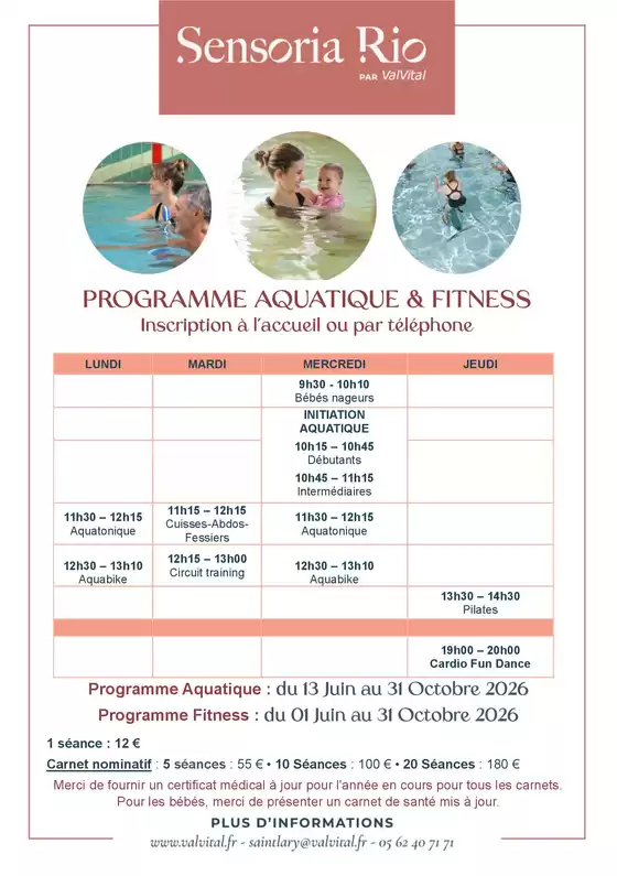 Catalogue ValVital | PROGRAMME AQUATIQUE & FITNESS | 2026-06-01T00:00:00.000Z - 2026-10-31T00:00:00.000Z