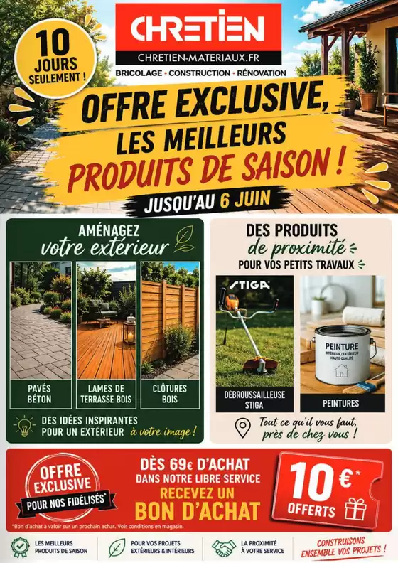 Catalogue Chretien Matériaux à La Prénessaye | Offre exclusive, les meilleurs produits de saison ! | 2026-05-28T00:00:00.000Z - 2026-06-06T00:00:00.000Z