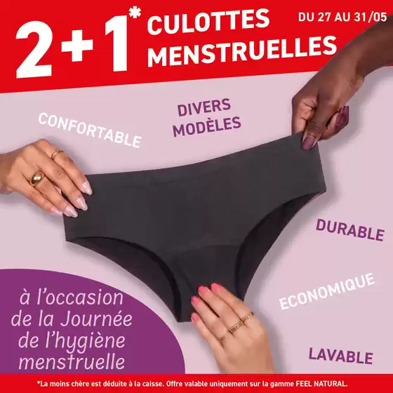 Catalogue Trafic | 2+1 GRATUIT sur nos culottes menstruelles lavables !  | 2026-05-28T00:00:00.000Z - 2026-05-31T00:00:00.000Z