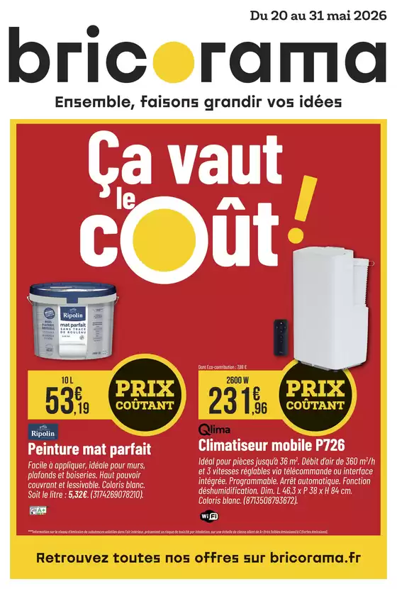 Catalogue Bricorama à Lucenay-lès-Aix | Ça vaut le coût ! | 2026-05-28T00:00:00.000Z - 2026-05-31T00:00:00.000Z
